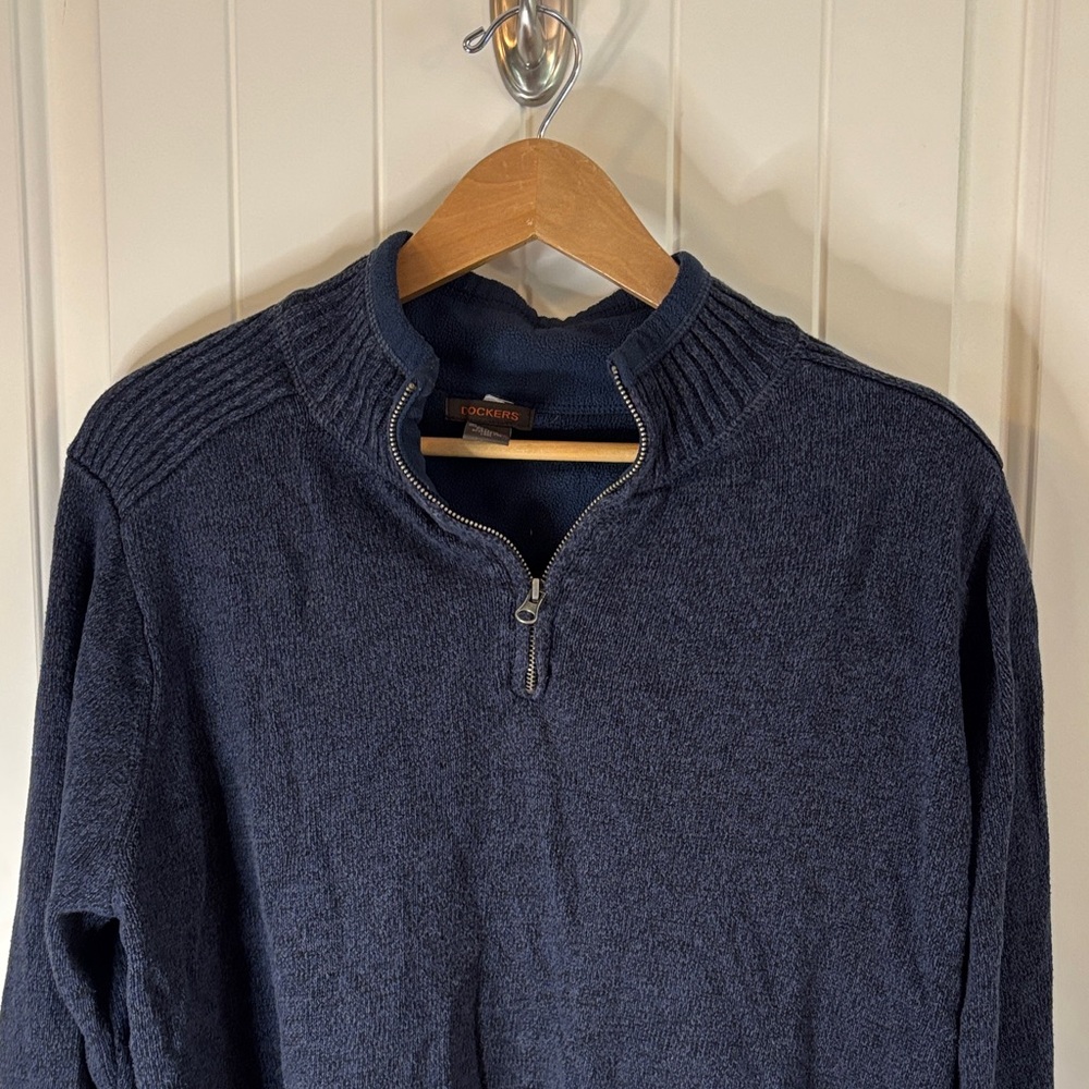 Dockers Men's Dark Blue Zip-Up Sweater